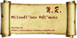 Milovánov Rémusz névjegykártya